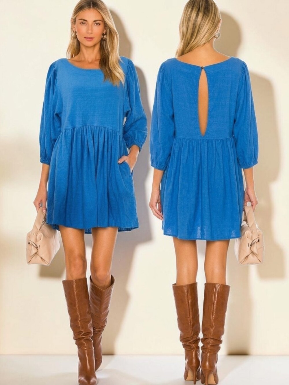 FREE PEOPLE BEACH Get Obsessed Babydoll Mini Dress - Size M